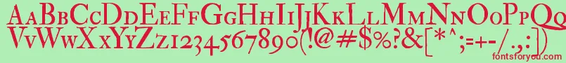 ImFellDoublePicaRomanSc Font – Red Fonts on Green Background