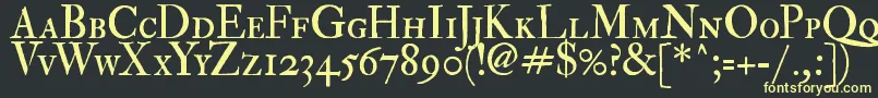 フォントImFellDoublePicaRomanSc – 黒い背景に黄色の文字