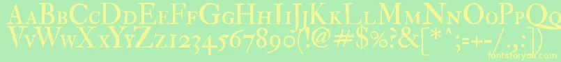 ImFellDoublePicaRomanSc Font – Yellow Fonts on Green Background