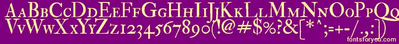 ImFellDoublePicaRomanSc Font – Yellow Fonts on Purple Background