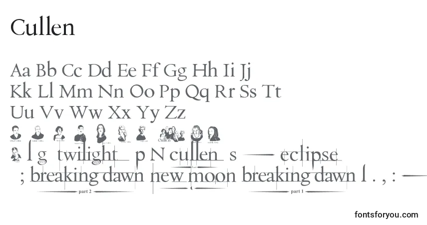 Schriftart Cullen – Alphabet, Zahlen, spezielle Symbole