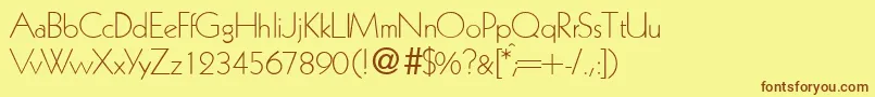 KabinlightdbNormal Font – Brown Fonts on Yellow Background