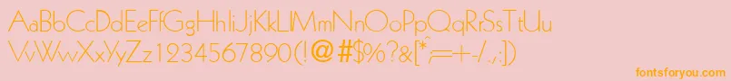 KabinlightdbNormal Font – Orange Fonts on Pink Background