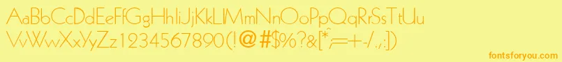 KabinlightdbNormal Font – Orange Fonts on Yellow Background