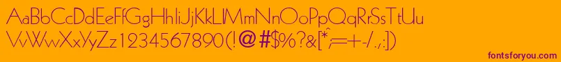 KabinlightdbNormal Font – Purple Fonts on Orange Background