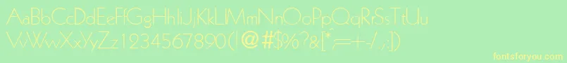 KabinlightdbNormal Font – Yellow Fonts on Green Background