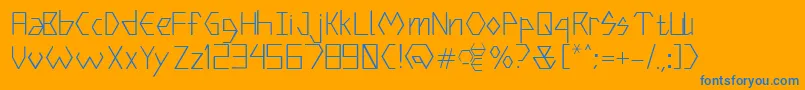 HexterModular Font – Blue Fonts on Orange Background