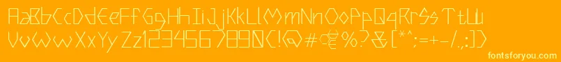HexterModular Font – Yellow Fonts on Orange Background