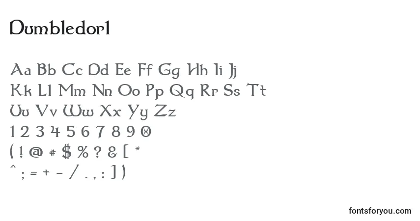 Schriftart Dumbledor1 – Alphabet, Zahlen, spezielle Symbole