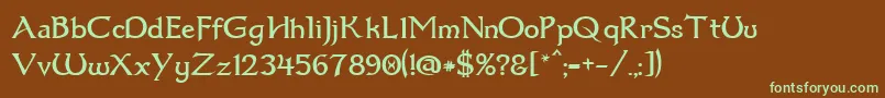 Шрифт Dumbledor1 – зелёные шрифты на коричневом фоне