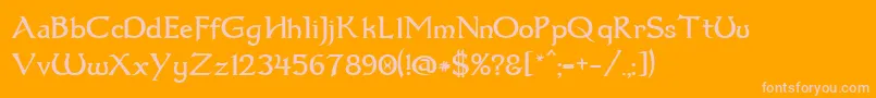 Dumbledor1 Font – Pink Fonts on Orange Background