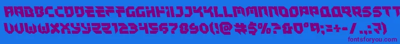 Tokyodrifterleft Font – Purple Fonts on Blue Background