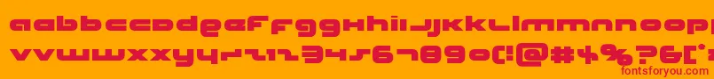Unisol-Schriftart – Rote Schriften auf orangefarbenem Hintergrund