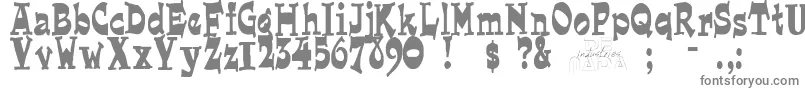 Joeperry-fontti – harmaat kirjasimet valkoisella taustalla