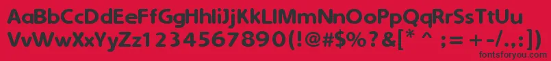 フォントSimplyRounded – 赤い背景に黒い文字