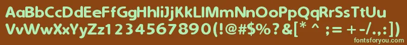 Fonte SimplyRounded – fontes verdes em um fundo marrom