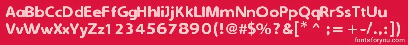 フォントSimplyRounded – 赤い背景にピンクのフォント