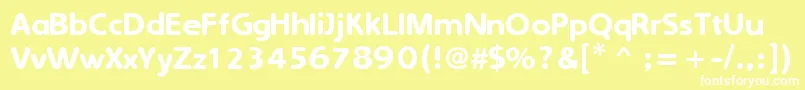 Czcionka SimplyRounded – białe czcionki na żółtym tle