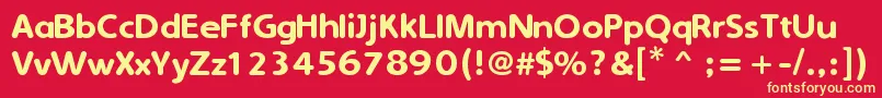 フォントSimplyRounded – 黄色の文字、赤い背景