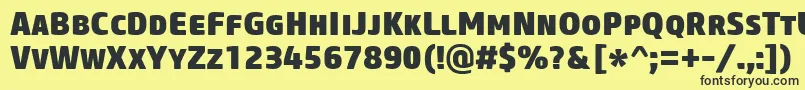 CoreSansMSc85Heavy Font – Black Fonts on Yellow Background