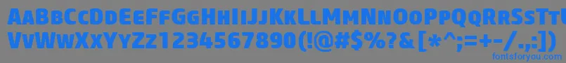 フォントCoreSansMSc85Heavy – 灰色の背景に青い文字
