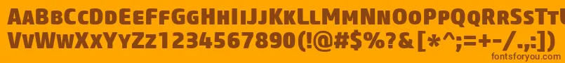 CoreSansMSc85Heavy Font – Brown Fonts on Orange Background