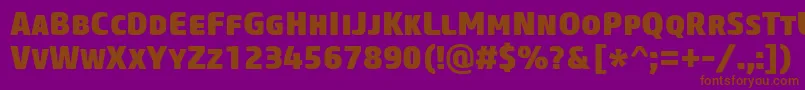 Fonte CoreSansMSc85Heavy – fontes marrons em um fundo roxo