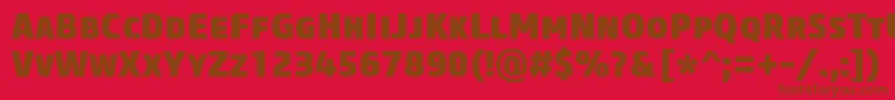 CoreSansMSc85Heavy Font – Brown Fonts on Red Background