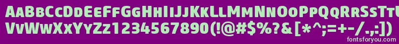 CoreSansMSc85Heavy Font – Green Fonts on Purple Background