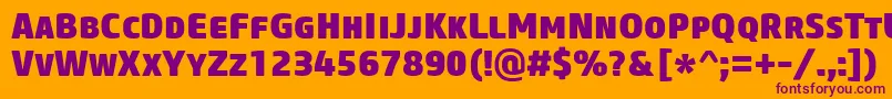 CoreSansMSc85Heavy Font – Purple Fonts on Orange Background