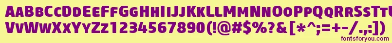 CoreSansMSc85Heavy Font – Purple Fonts on Yellow Background