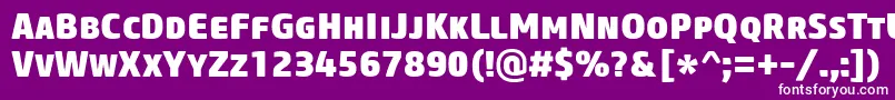 Czcionka CoreSansMSc85Heavy – białe czcionki na fioletowym tle