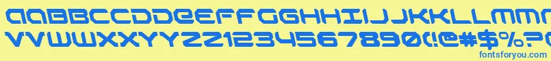 RobotaurLeftalic Font – Blue Fonts on Yellow Background