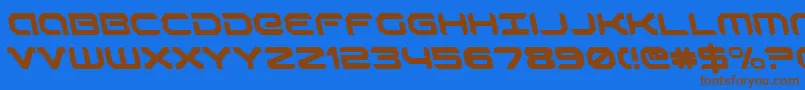 RobotaurLeftalic Font – Brown Fonts on Blue Background