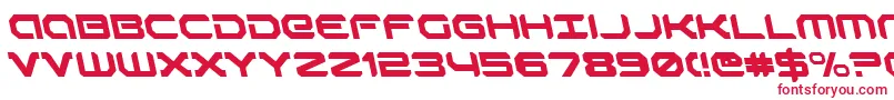 フォントRobotaurLeftalic – 白い背景に赤い文字