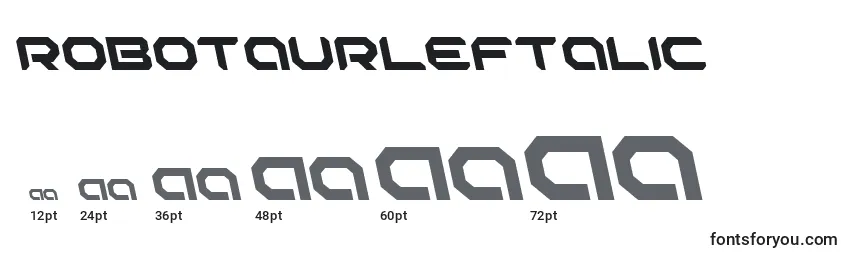 Размеры шрифта RobotaurLeftalic
