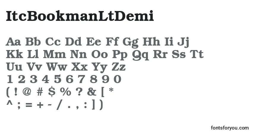 Fuente ItcBookmanLtDemi - alfabeto, números, caracteres especiales