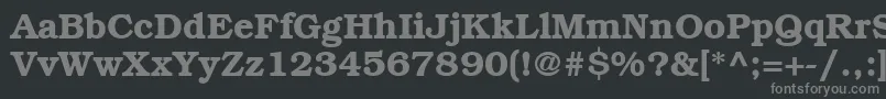 ItcBookmanLtDemi-fontti – harmaat kirjasimet mustalla taustalla