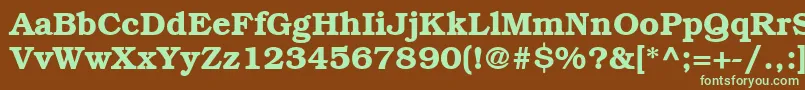 ItcBookmanLtDemi-fontti – vihreät fontit ruskealla taustalla