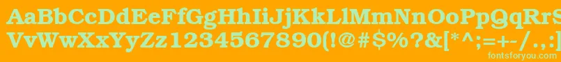 Saiba mais sobre a fonte ItcBookmanLtDemi Fonte ItcBookmanLtDemi – fontes verdes em um fundo laranja