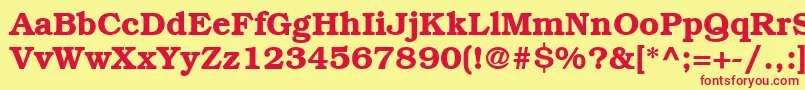 ItcBookmanLtDemi-Schriftart – Rote Schriften auf gelbem Hintergrund