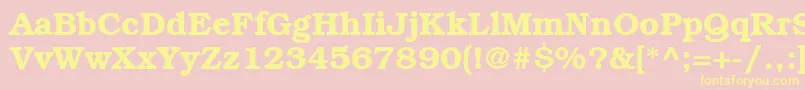 Fonte ItcBookmanLtDemi – fontes amarelas em um fundo rosa