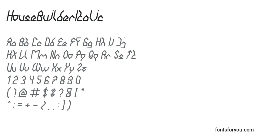 Fuente HouseBuilderItalic - alfabeto, números, caracteres especiales