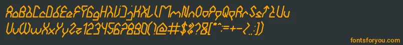 フォントHouseBuilderItalic – 黒い背景にオレンジの文字