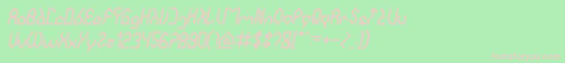 HouseBuilderItalic Font – Pink Fonts on Green Background