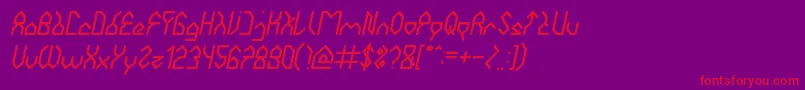 HouseBuilderItalic-Schriftart – Rote Schriften auf violettem Hintergrund