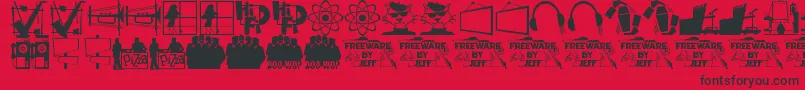Nifty50sIcons1Jl Font – Black Fonts on Red Background