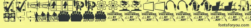 Nifty50sIcons1Jl Font – Black Fonts on Yellow Background