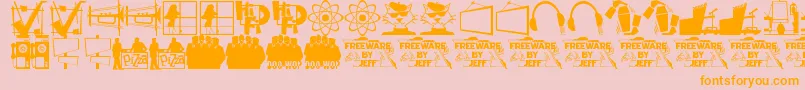 Nifty50sIcons1Jl Font – Orange Fonts on Pink Background