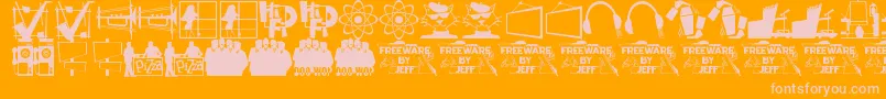 Nifty50sIcons1Jl-Schriftart – Rosa Schriften auf orangefarbenem Hintergrund